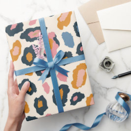 Papel De Regalo Lugares de Leopardo Golden Pastel