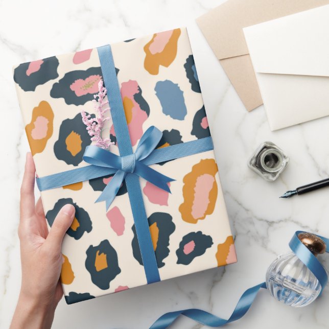 Papel De Regalo Lugares de Leopardo Golden Pastel (Regalar)