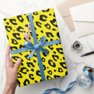 Papel De Regalo Lugares de leopardo negro rosetas de estampado de