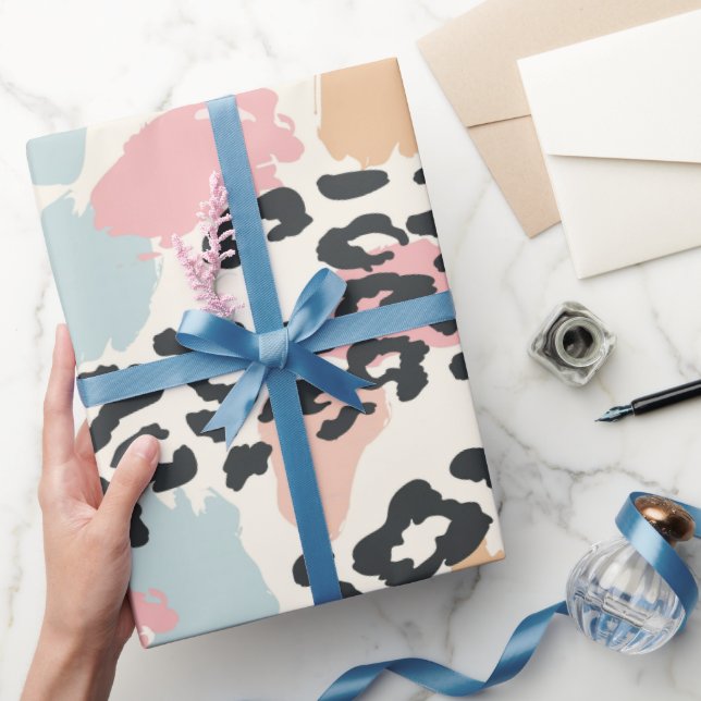 Papel De Regalo Lugares de leopardo pastel chic (Regalar)