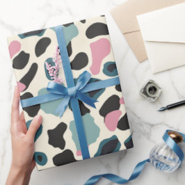 Papel De Regalo Lugares de leopardo pastel negro rosa