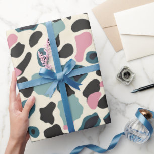 Papel De Regalo Lugares de leopardo pastel negro rosa