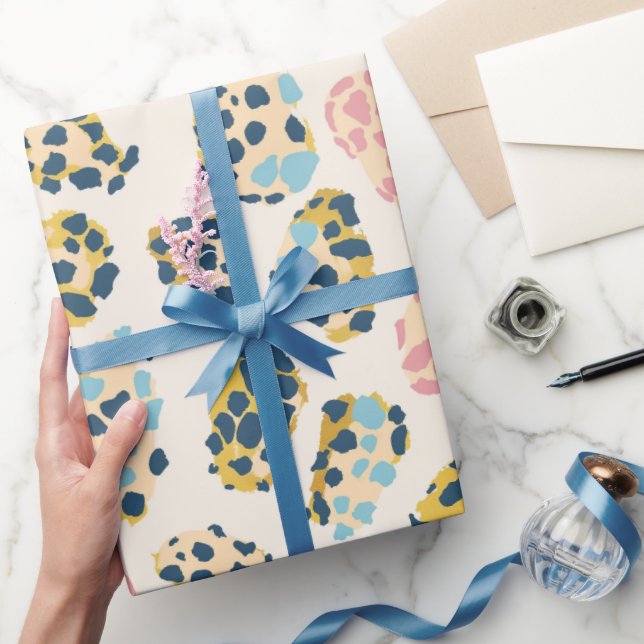 Papel De Regalo Lugares de leopardo Tropical Gold Pastel (Regalar)
