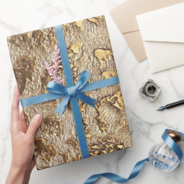 Papel De Regalo Lugares metálicos de Leopardo de oro