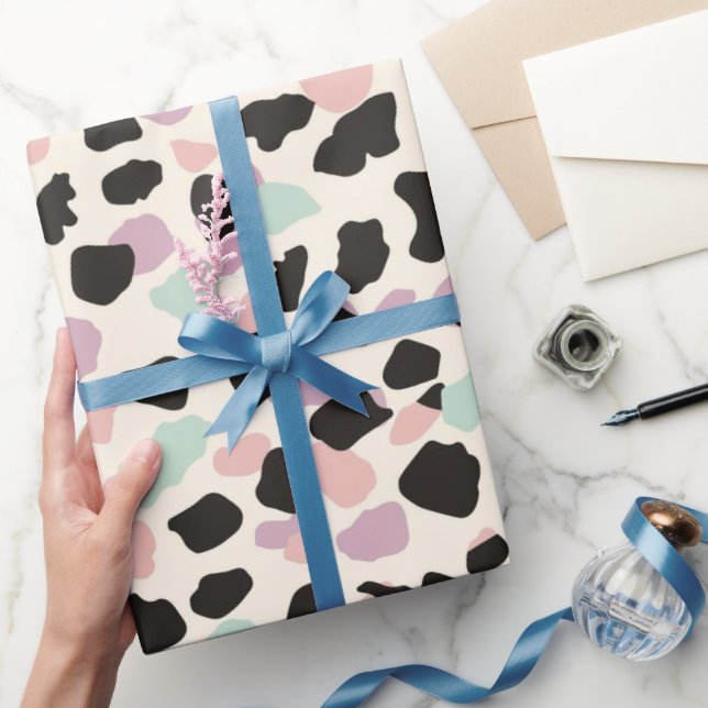 Papel De Regalo Lugares modernos de leopardo rosado pastel (Regalar)