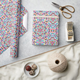 Papel De Regalo Lujo Caprichoso Estilo Floral Marfil Boda Frontera