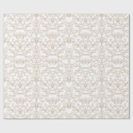 Papel De Regalo Lujo Dorado Damask Sin Costuras 