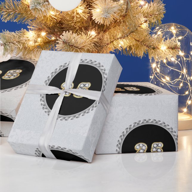 Papel De Regalo Lujo Feliz Plata 25 años (Vacaciones)