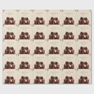 Papel De Regalo Lujo Navideño Elegante, Estilo de Caja de Regalo H