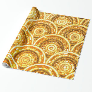 Papel De Regalo Lujo Oro Relieve metalizado Metalizado Purpurina p