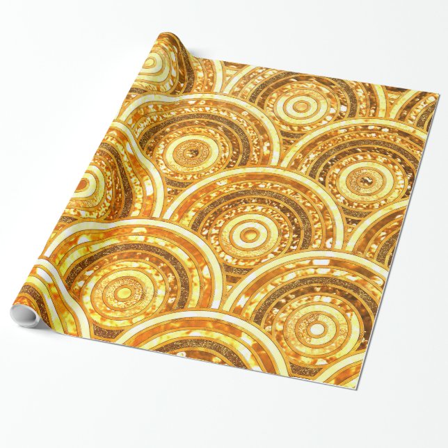 Papel De Regalo Lujo Oro Relieve metalizado Metalizado Purpurina p (Desenrollado)