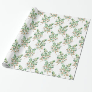 PAPEL DE REGALO LUJOSO DOCUMENTO DE RAPAS DE DISEÑO EUCALÍPTUS