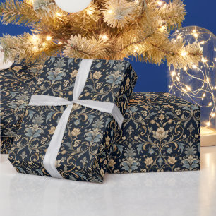 Papel De Regalo Lujoso Filigrana Floral Elegante