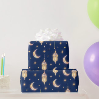 Papel De Regalo Lujoso patrón de linterna de Ramadán en forma de c