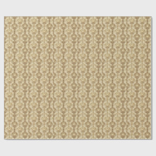 Papel De Regalo Lujoso Patrón Floral Damaskino Dorado de Lujo Bril
