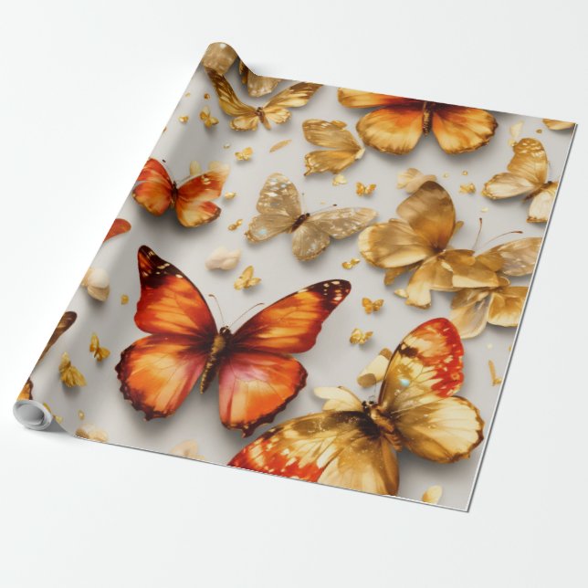Papel De Regalo ✨ Lujoso Patrulla de Mariposa Sparkling 3D Seamles (Desenrollado)
