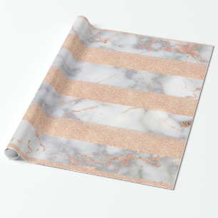 Papel De Regalo Lujoso Purpurina brillante Stripes Ombre Marble