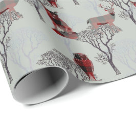 Papel De Regalo Lumberjack Buffalo Plaid para animales de Woodland