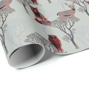Papel De Regalo Lumberjack Buffalo Plaid para animales de Woodland