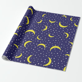 Papel De Regalo Luminosas estrellas y cielo nocturno del barrio am