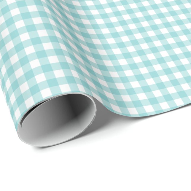 Papel De Regalo Luminoso turquesa simple revestido (Esquina del rollo)