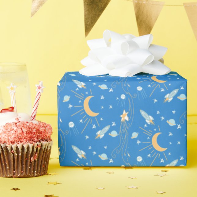 Papel De Regalo Luna Azul Soñolienta (Fiesta de cumpleaños )
