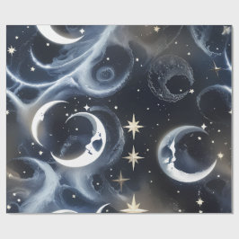 Papel de Regalo - Luna Celeste de Plata Platino