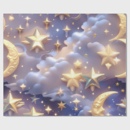 Papel de Regalo – Luna Celestial Blanca de Lujo