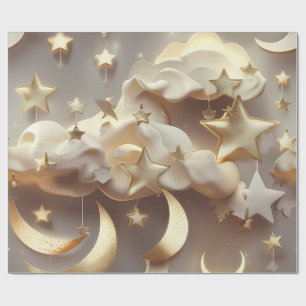 Papel de Regalo – Luna Celestial Cremosa de Lujo