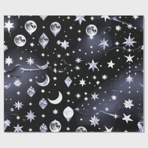 Papel de Regalo - Luna Celestial de Ónix de Lujo