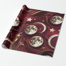 Papel de Regalo – Luna Celestial Rojo Granate de L