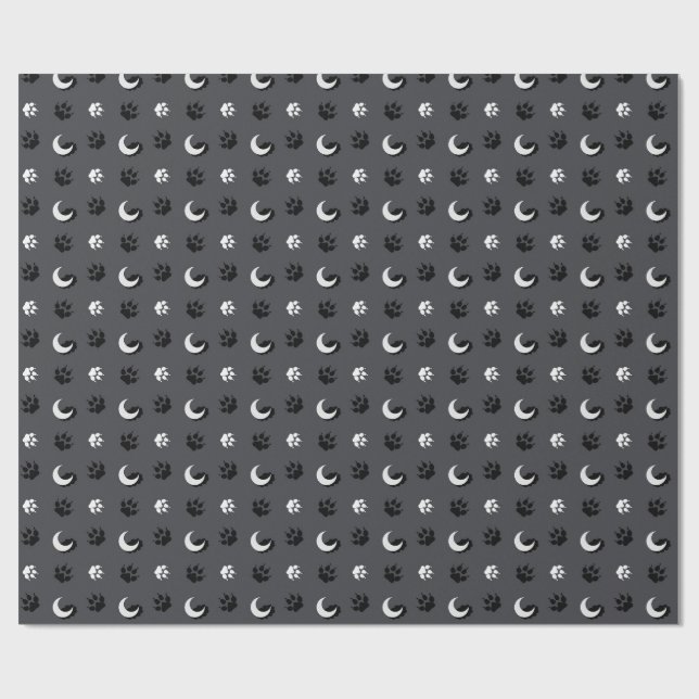 Papel de regalo Luna de Lobo Gris (Superficie plana)