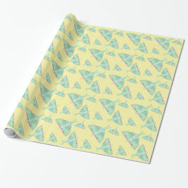 Papel De Regalo Luna Moth en amarillo