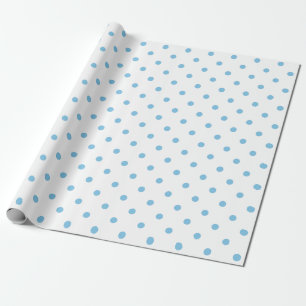 Papel De Regalo Lunar azul claro en el espacio grande blanco