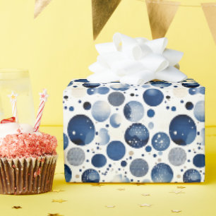Papel De Regalo Lunares Azules Oscuros