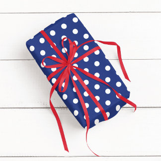 Papel De Regalo Lunares Azules y Blancos