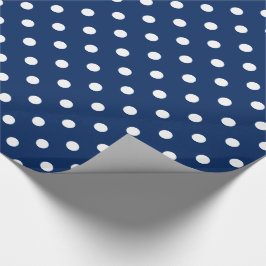 Papel De Regalo Lunares blancos en azules marinos