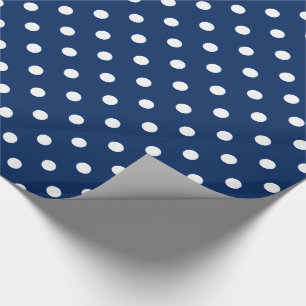 Papel De Regalo Lunares blancos en azules marinos