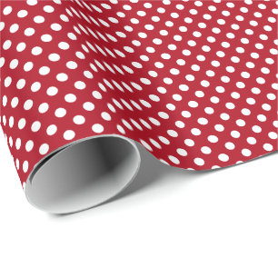 Papel De Regalo Lunares Blancos sobre Rojo