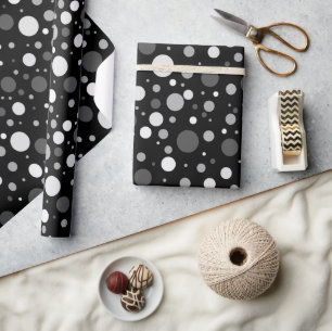 Papel De Regalo Lunares blancos y negros