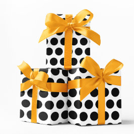 Papel De Regalo Lunares blancos y negros