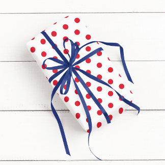 Papel De Regalo Lunares Blancos y Rojos