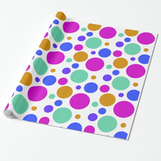 Papel De Regalo Lunares coloridos (Desenrollado)