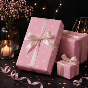 Papel De Regalo Lunares de color rosa claro