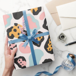 Papel De Regalo Lunares de leopardo pastel funky