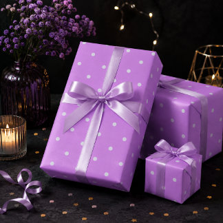 Papel De Regalo Lunares de Lila Brillante