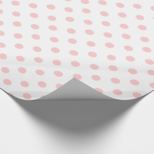 Papel De Regalo Lunares de los rosas bebés en blanco (Esquina)