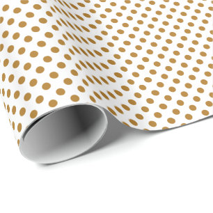 Papel De Regalo Lunares de Oro Mate sobre Blanco