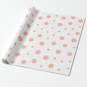 Papel De Regalo Lunares elegantes - blanco rosado suave del oro
