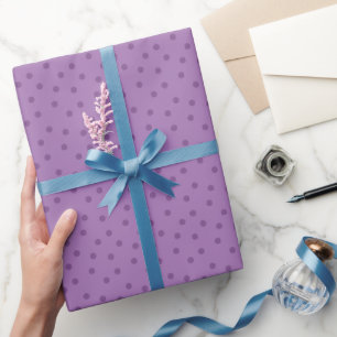 Papel De Regalo Lunares Modernos 2 sobre Lila Púrpura